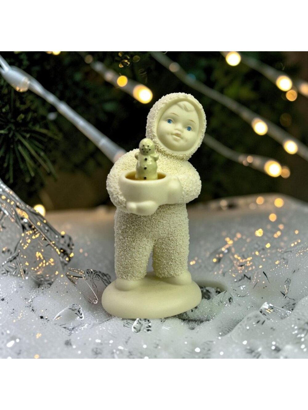 Dept 56 Snowbabies "Shake It Up Baby" Porcelain Figurine 1999 (Damaged)